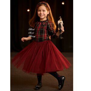 J.CREW -Crewcuts Girls' ruffle-collar tartan top Size 6-7